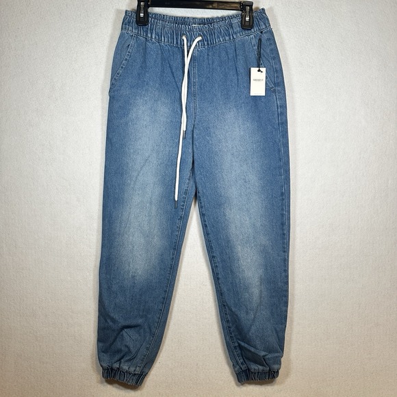 Forever 21 Pants - Forever 21 Womens Drawstring Blue Jean Pants Medium